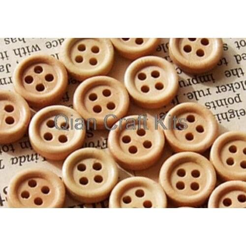 1000pcs 11mm Natural Wood Colour Buttons
