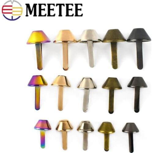 50pcs Colored Two-Legged Bucket Cap Rivets Fasteners Bags Shoes Studs Metal Rivet Bottom Nail DIY Leather Crafts Accessories