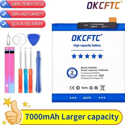 Bv8000 Battery For Blackview BV8000 BV 8000 Pro V636468P Phone Latest Production Battery 7000mAh