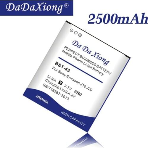 Da Da Xiong 2500mAh BST-43 Battery for Sony Ericsson WT13I Yari U100i J10 J20 J108i S001 CK13I S001 U100 Phone Battery