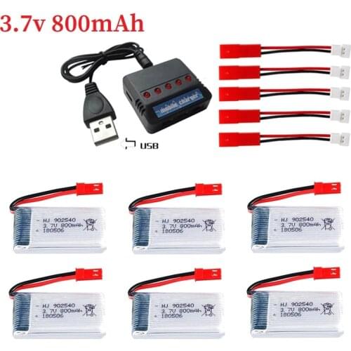 800mAh 25c 3.7V Lipo Battery With USB Charger For X5C X300 X400 X500 X800 HJ819 H805W X25 Battery RC Quadcopter Drone Spare Part