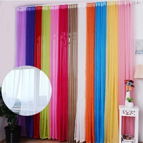 White Tulle Curtains for Living Room Decoration Modern Chiffon Solid Sheer Voile Kitchen Curtain Window Decor 5zMM267