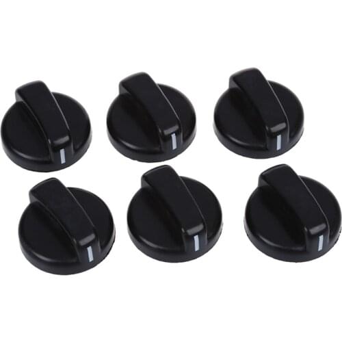 BOFO 6 PCS Kitchen Black Plastic Gas Stove Cooker Control Knobs