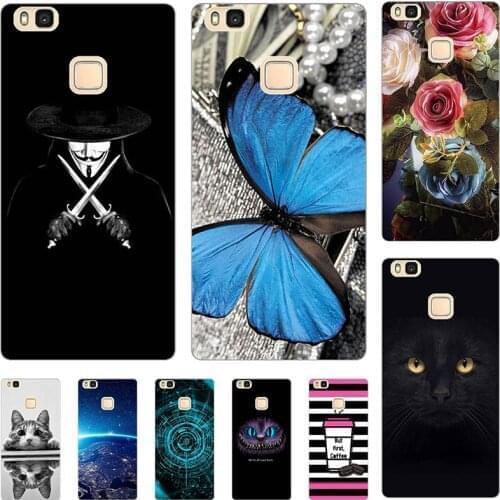 Phone Case For Huawei Ascend P9 Lite G9 5.2" VNS-L21 VNS-L23 VNS-L31 VNS-L53 Relief Cartoon Case Cat Cover Coque Funda Bag