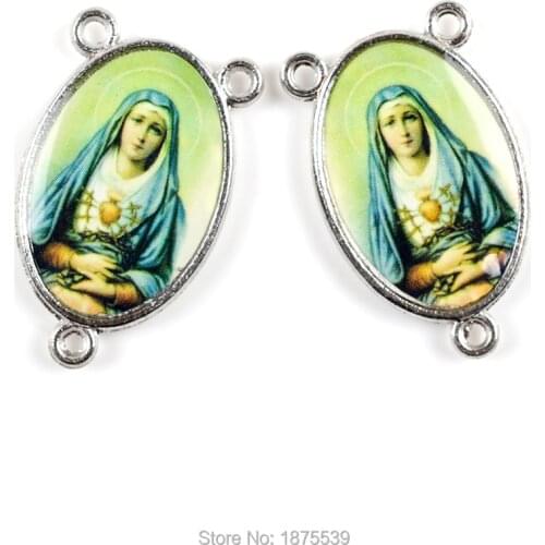 Color Seven Sorrows 3 Holes Rosary Center Metal DIY Accessory