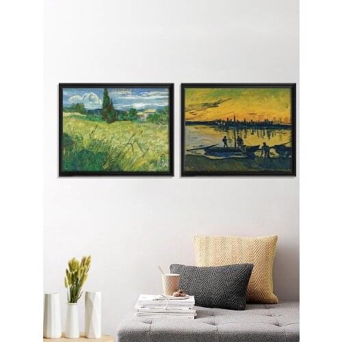 Van Gogh house The Galette Roses Boulevard Saint Rémy Cypresses yellow Portrait Poster Decor Room Art Silk Wall Stiker Home