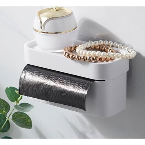 Home Wall Mount Garbage Organizer Storage Boxes Rubbish Bag Traceless Drawing Storage Box