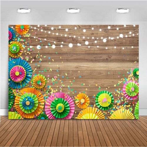 Happy Birthday Theme Mothers Day Bridal Shower Backdrop for Photography Wedding Background Wood Wall Party Decoration Supplies