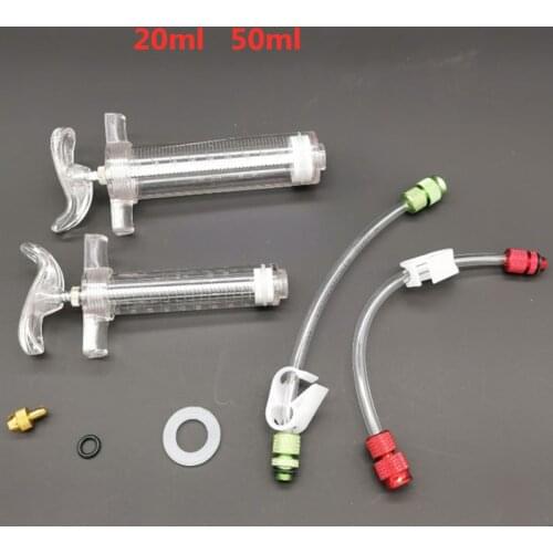 Bike repair tool vacuum tire tube syringe mountain bike tire rubber hose filling fluid repair charging tool 20ml 50ml