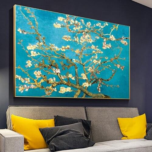 Van Gogh FamousAlmond Blossom Canvas Paintings Posters and Prints Wall Art Picture for Living Room Home Decoration