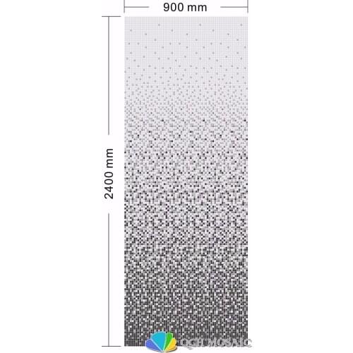 Ceramic mosaic tile for house decoration wall tile black color gradual changes pattern 900xH2400mm
