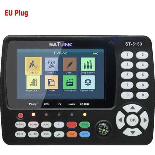 ST-5150 DVB-S2/T2/C COMBO HD Satellite TV Signal Finder Digital Signal Meter Satellite Finder H.265 HEVC MPEG-4 4.3Inch TFT LCD