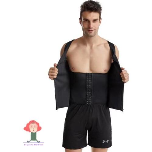 LassieMen SweatBodyShaperNeopreneWaist TrainerCorsetVest Slimming Shapewear With Corset Girdles ForSauna Fat Burner Workout faja