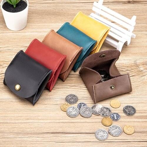PU Leather Coin Purse Earbuds Earphone Holder Pouch for Women Men Small Wallet Change Pouch Organizer