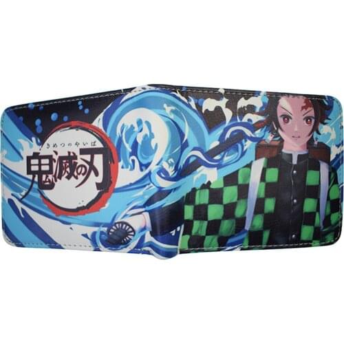 Japanese Anime Cartoon Demon Slayer Kimetsu No Yaiba Tanjiro Kamado Wallet Short Purse With Coin Pocket