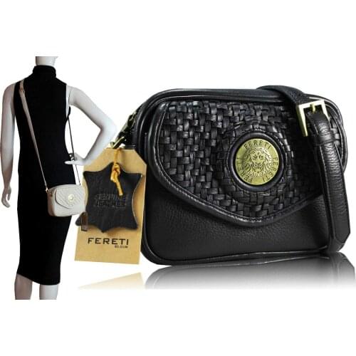 Leather Clutch Bag Woman New Black Braided Small Leather Shoulder Bag