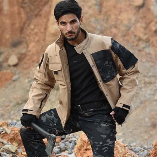 HANWILD Fishing Jacket Army Soft Fleece Clothes Tactical Windproof Waterproof Jacket Men Flight Pilot Coat Military Field Jacket