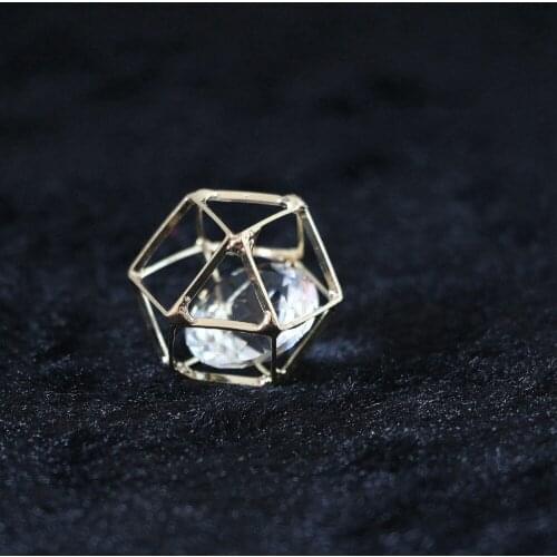 HOT!!2/pcs rhinestone beads crystal arc cube copper cage pendant 18mm 27mm fit diy women jewelry B881