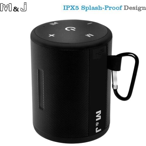 M&J T2 Mini 5W Outdoor Waterproof Super Bass Bluetooth Speaker Portable Wireless Column Loudspeakers Speakers for iPhone Samsung