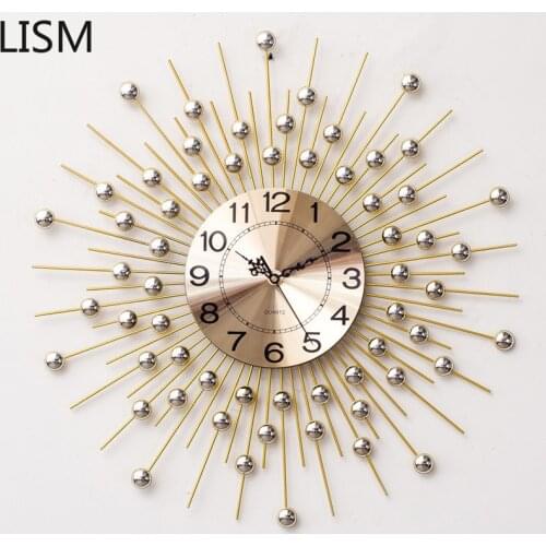 Metal Creative Wall Clock Large Living Room Silent Luxury Wall Clock Modern Gold Home Decor Reloj De Pared Wall Stickers Gifts