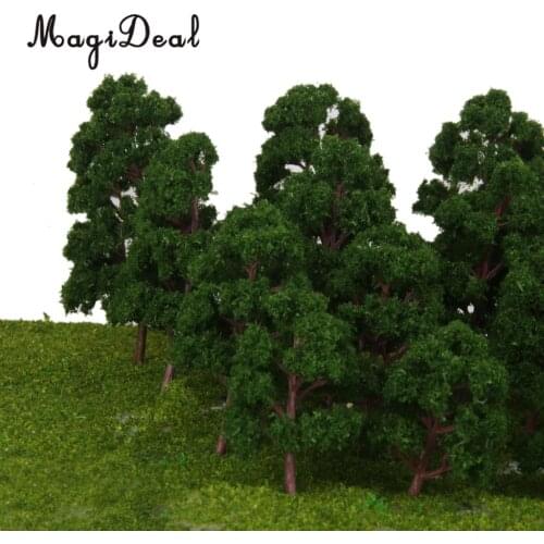 20Pcs Mix Size Model Trees Deep Green for N HO Scale Railroad Village Architecture Layout Diorama Scenery