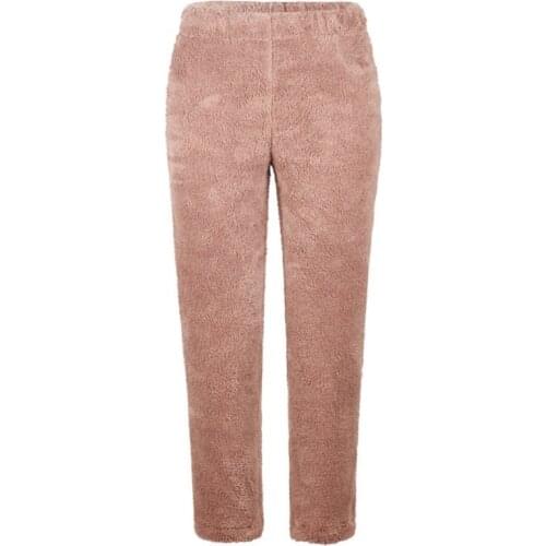 2021 New Pants Women Autumn and Winter Comfortable Home Service Pants Solid Color Loose Cute Plush Pants Female