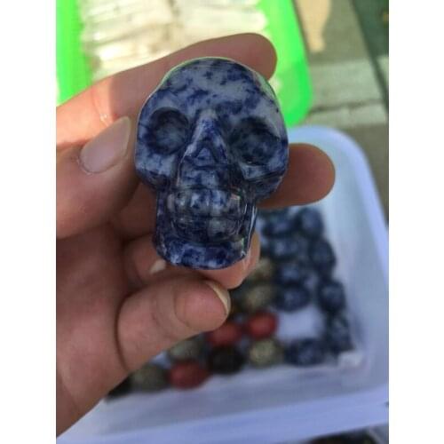 New speckled stone crystal skull decoration, crystal stone bone, apoty stone for decoration, size 45 mm