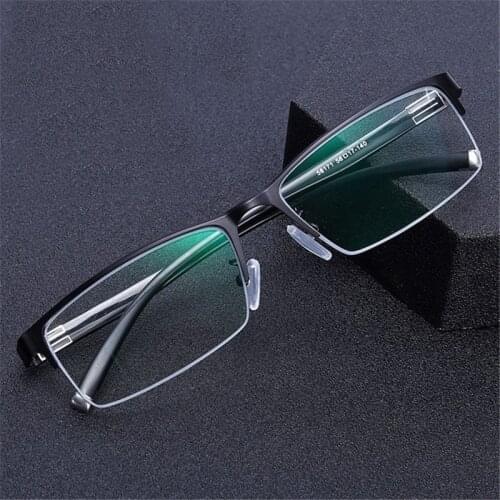 Classic Fashion Business Glasses Anti Blue Light Myopia Eyewear Glasses Classic Half - Framed Man Woman Diopter 0 -1.0 To 6.0