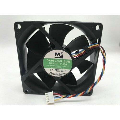 Original DA08025B12UH DC 12V 0.50A 80*80*25MM 8CM 80mm Cooling Fan 4 pin PMW Shenme PSU Cooler
