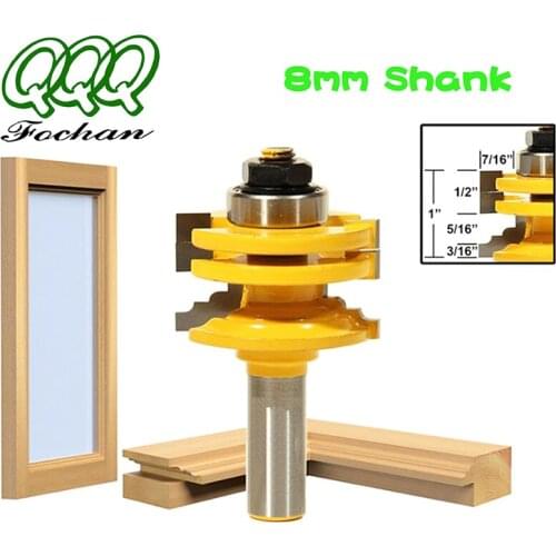 QQQ 1 Pc 8/12.7mm Shank Glass Door Rail & Stile Reversible Router Bit Wood Cutting Tool woodworking router bits