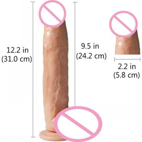 Realistic G-spot Huge Dildo 12 Inches Fake Penis for Vaginal Anal Stimulation Lifelike Super Big Giant Long Dildos for Women