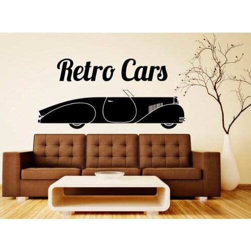 Retro Cars Wall Sticker Vintage Sports Car Wall Decal Removable Vinyl Wall Art Decor Living Room Bedroom Decoration A746