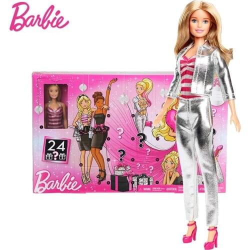 Barbie Doll Christmas Advent Calendar Fashion Doll Set Princess Elegant Dress Up Clothes Accessories Toy Birthday Gift GFF61