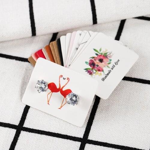 100Pcs/lot Kraft Paper Earrings Card Ear Studs Hang Tag Jewelry Display Card Earring Paper Tag Jewelry Paper Hang Price Tags