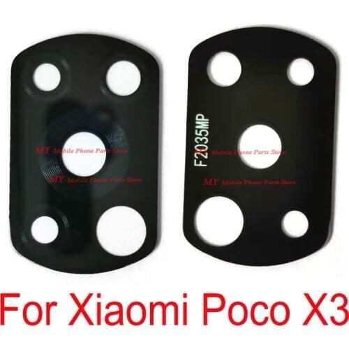 New Rear Camera Glass Lens For Xiaomi Mi Poco X3 Back Big Camera Lens Glass Cover With Glue Sticker Replacement Parts