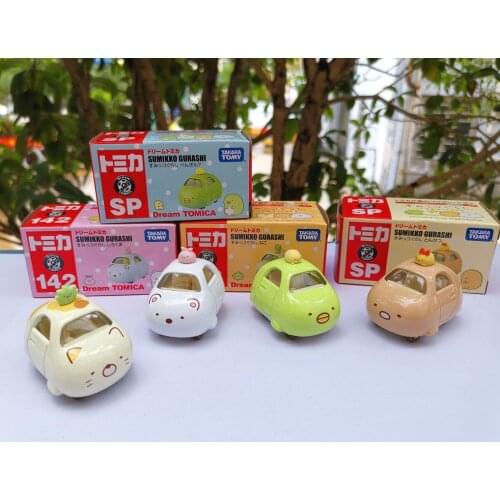 Genuine Super Mini Hot Toys Diecast Model Car No142 Corner Creature White Bear Yellow Cat Penguin Tonkatsu Toys for Girls Boys