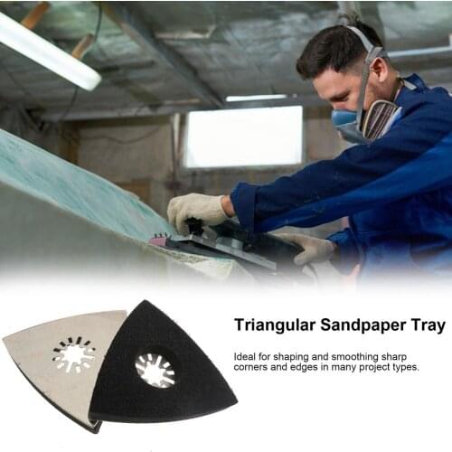 Narrow Opening 80mm Stainless Steel Triangle Sand Tray Shaped Polishing Waste Sanding Pad Saw Blade For Car Polishing