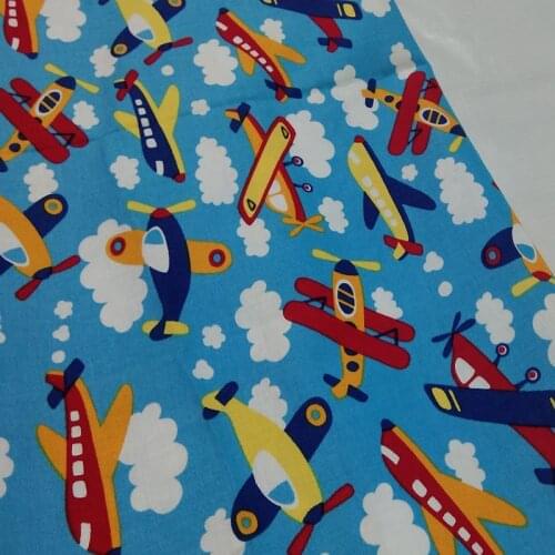 Viaphil 100% Cotton Fabric Brand New Colorful Planes Printed Sewing Cloth Dress Clothing Textile Tissue