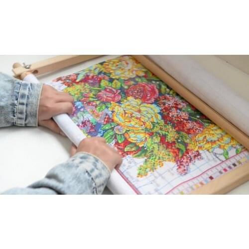 Cross Stitch Embroidery Tapestry Scroll Frame Holder Cross Stitch Sewing Tool Sewing Handmade Tool Cross Stitch Craft DIY Tool