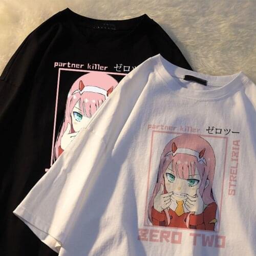 Darling in the Franxx Anime Harajuku Zero TWO Girl Printed T Shirt women Tops Summer Short-sleeve Tee Chic Female T-shirt