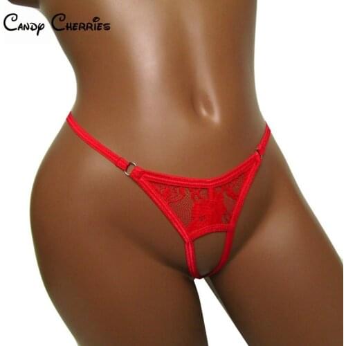 Sexy Panties Lace Micro Thong Women Bikini Tanga Candy Cherries G-String Erotic Homens Underwear