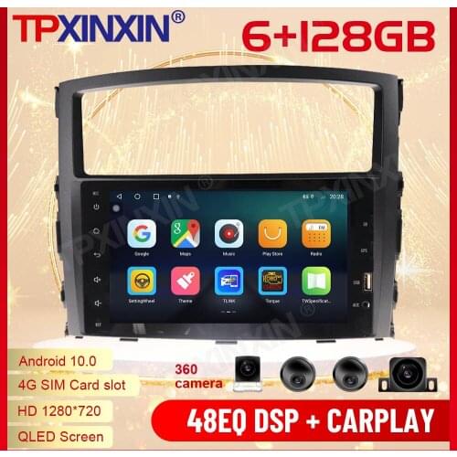 2 Din Carplay Android Radio Receiver Multimedia Stereo For Mitsuishi Pajero 2006 2007 2008 2009 2010 2011 GPS IPS Navi Head Unit