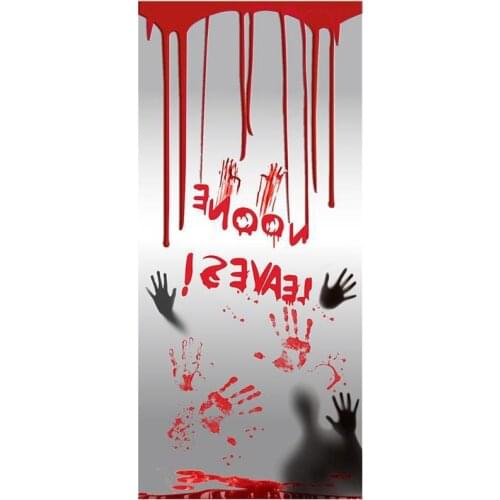 2 Sheets Creepy Halloween Glass Cling Scary Bloody Handprint Cling Window Cling DIY Halloween Party Decoration Accessories