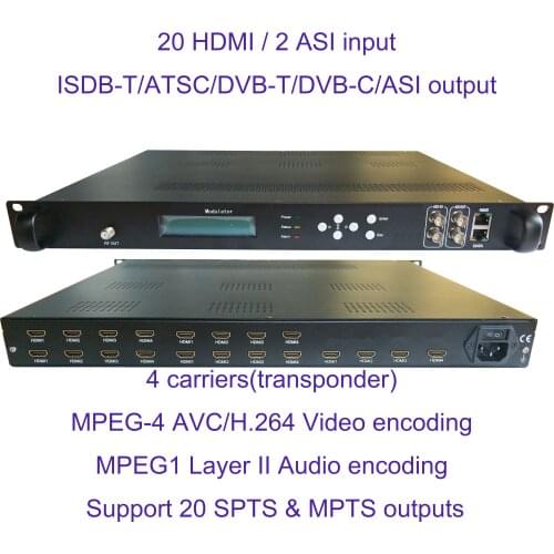 20 HDMI to DVB-C/DVB-T/ATSC/ISDB-T encoder modulator Digital TV Headend QAM RF Modulator