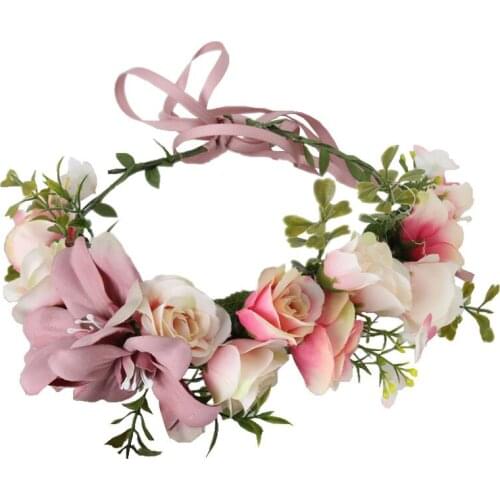 2018 Flower Headband Hairwear Bridal Hair Ornament Fabric Flower Crown Wedding Hair Accessories Headbands Floral Head Wreath