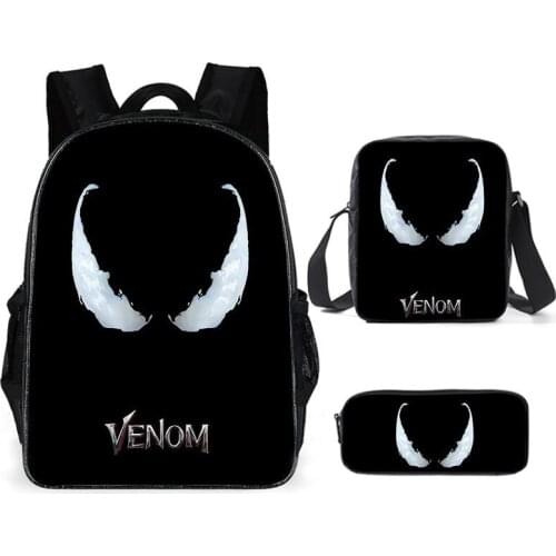 3 PCS Venom Children School Bags Orthopedic Backpack Kids School Boys Girls Mochila Infantil Catoon Bags
