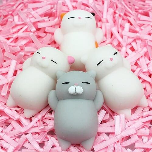 4pcs Cute Mochi Different Cute Mochi Squishy Cat Slow Rising Squeeze Healing Fun Kids Kawaii Kids Adult Toy Stress Reliever