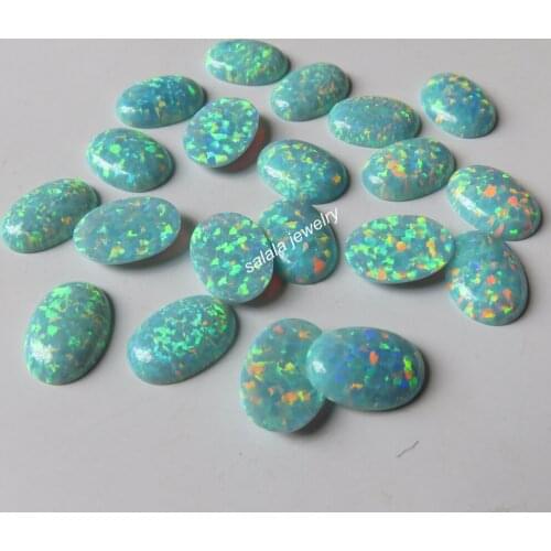 50pcs/lot OP03 Moon Yellow 10x14mm Oval Cabochon Opal Stone Loose Synthetic Oval Fire Opal for Jewelry Oval Flat Bottom Opal