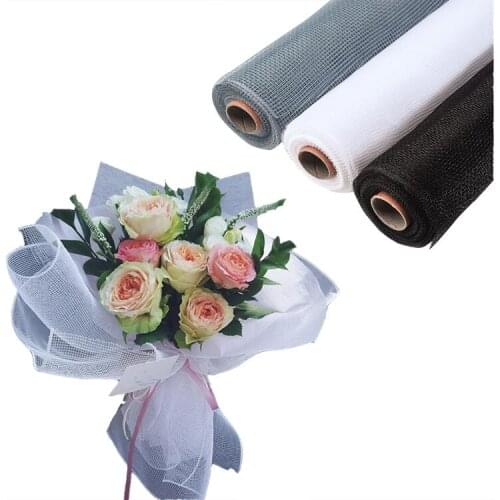 50cm Solid Color Flower Wrapping Paper Birthday Decoration Paper Material for Home Decoration Gauze Hard Net Bouquet Packaging