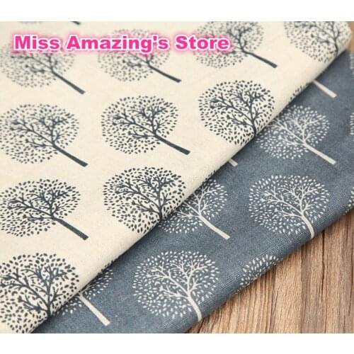 50x150cm Cotton Beige Trees Fabric Cloth DIY Handmade Sewing Patchwork Sofa Pillow Cover Curtain Tablecloth Bedding Bag Textile
